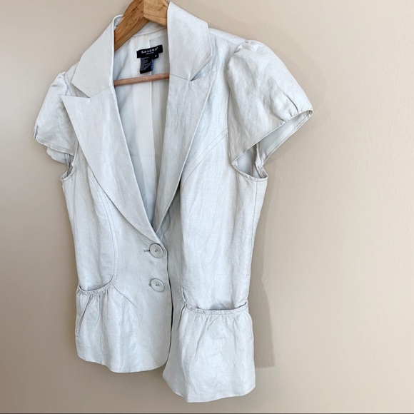 Sandro short sleeve jacket linen blend RELISTED - Picture 5 of 12